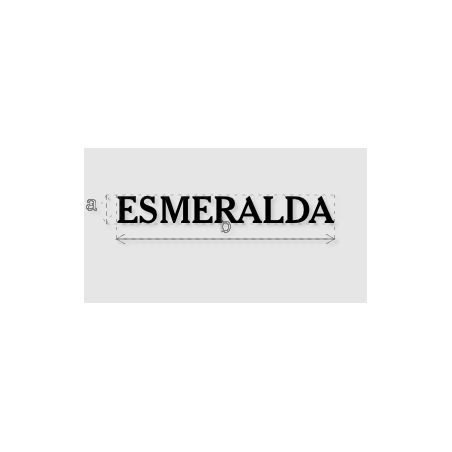 Découpe de lettres : "ESMERALDA"