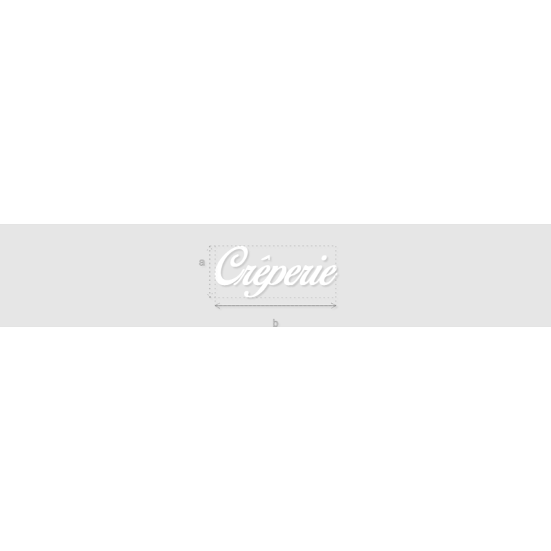 Découpe de lettres : "Crêperie"