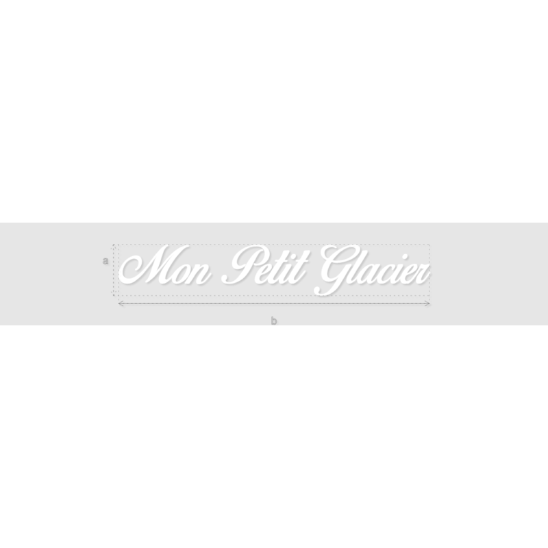 Découpe de lettres : "Mon Petit Glacier"