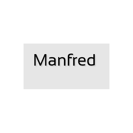 Découpe de lettres : "Manfred "