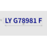 Découpe de lettres : "LY G78981 F"
