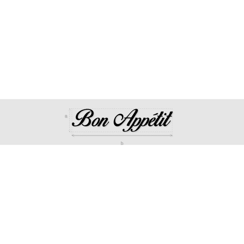 Découpe de lettres : "Bon Appétit"