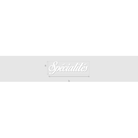 Découpe de lettres : "Spécialités "