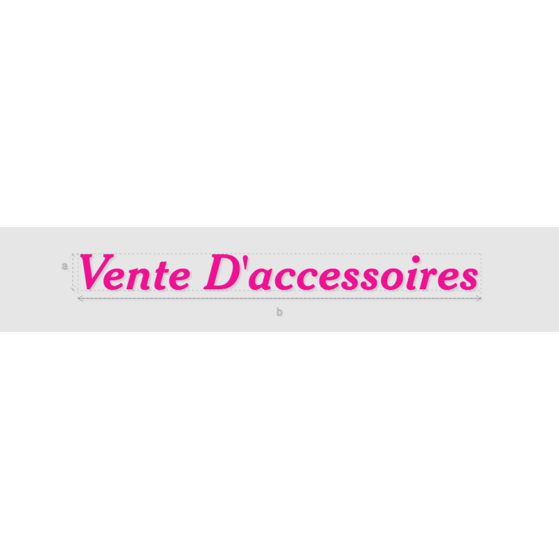 Découpe de lettres : "Vente D'accessoires"