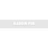Découpe de lettres : "ALADDIN PUB"