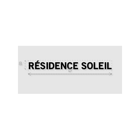 Découpe de lettres : "RÉSIDENCE SOLEIL"