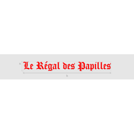 Découpe de lettres : "Le Régal des Papilles"