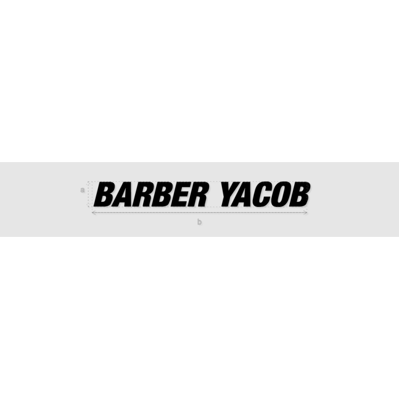 Découpe de lettres : "BARBER YACOB"