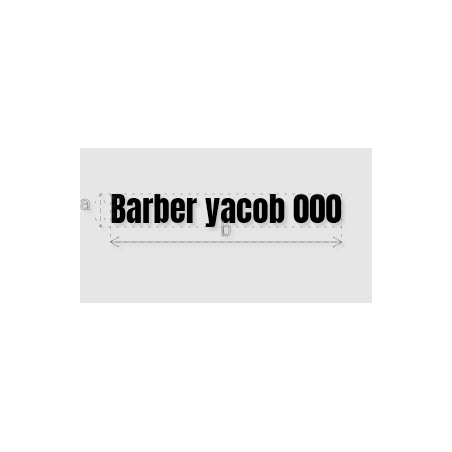 Découpe de lettres : "Barber yacob 000"