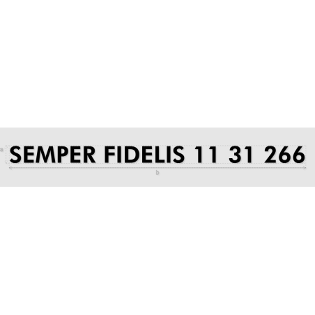 Découpe de lettres : "SEMPER FIDELIS 11 31 266"