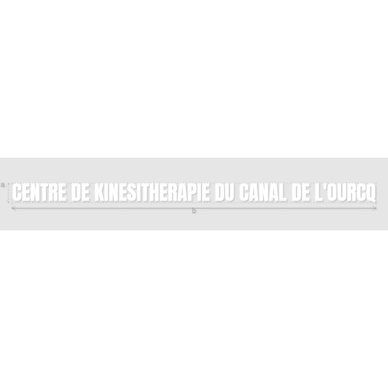 Découpe de lettres : "CENTRE DE KINESITHERAPIE DU CANAL DE L'OURCQ"