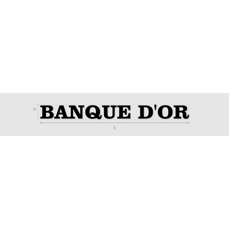 Découpe de lettres : "BANQUE D'OR"