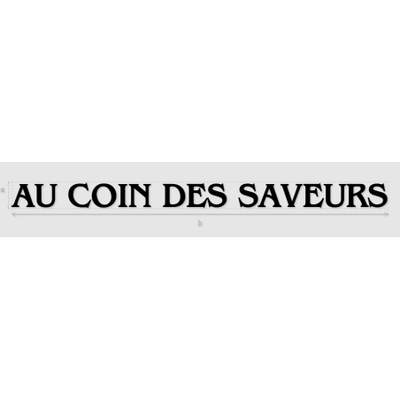 Découpe de lettres : "AU COIN DES SAVEURS"