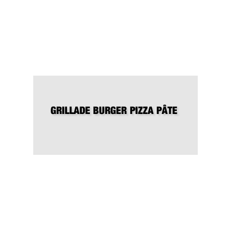 Découpe de lettres : "GRILLADE BURGER PIZZA PÂTE "