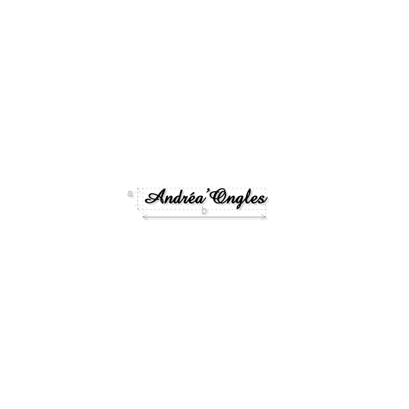 Découpe de lettres : "Andréa’Ongles"