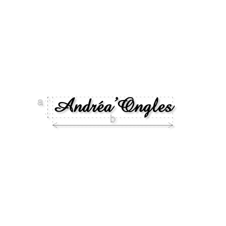 Découpe de lettres : "Andréa’Ongles"