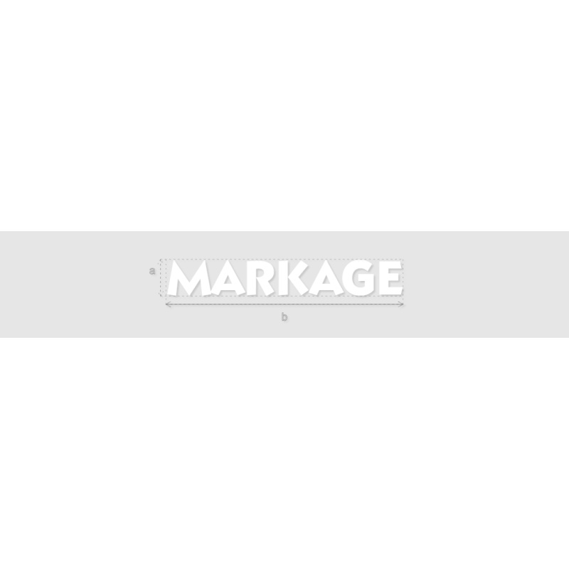 Découpe de lettres : "MARKAGE"