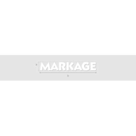 Découpe de lettres : "MARKAGE"
