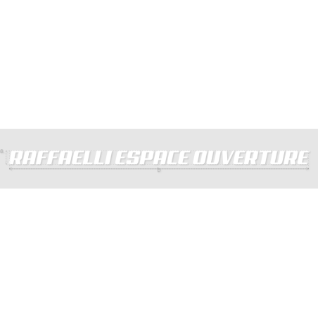 Découpe de lettres : "RAFFAELLI ESPACE OUVERTURE"