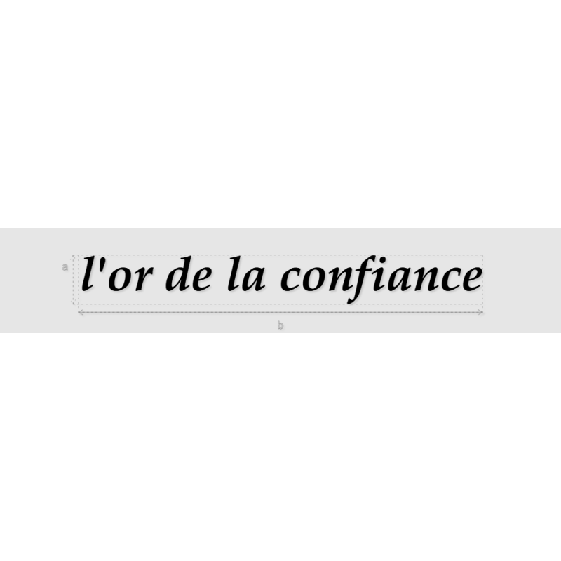 Découpe de lettres : "l'or de la confiance"