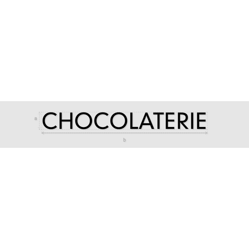 Découpe de lettres : "CHOCOLATERIE"