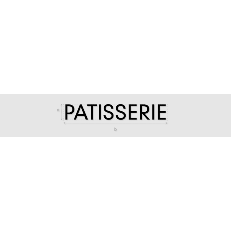 Découpe de lettres : "PATISSERIE"