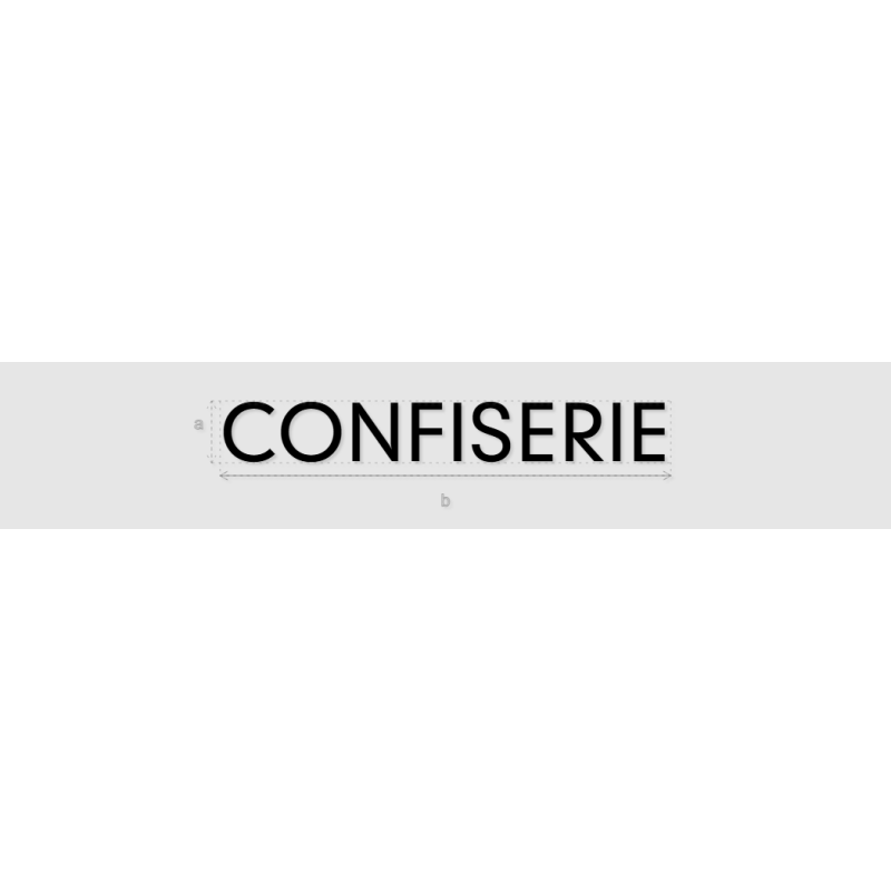 Découpe de lettres : "CONFISERIE"