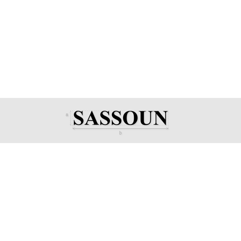 Découpe de lettres : "SASSOUN"