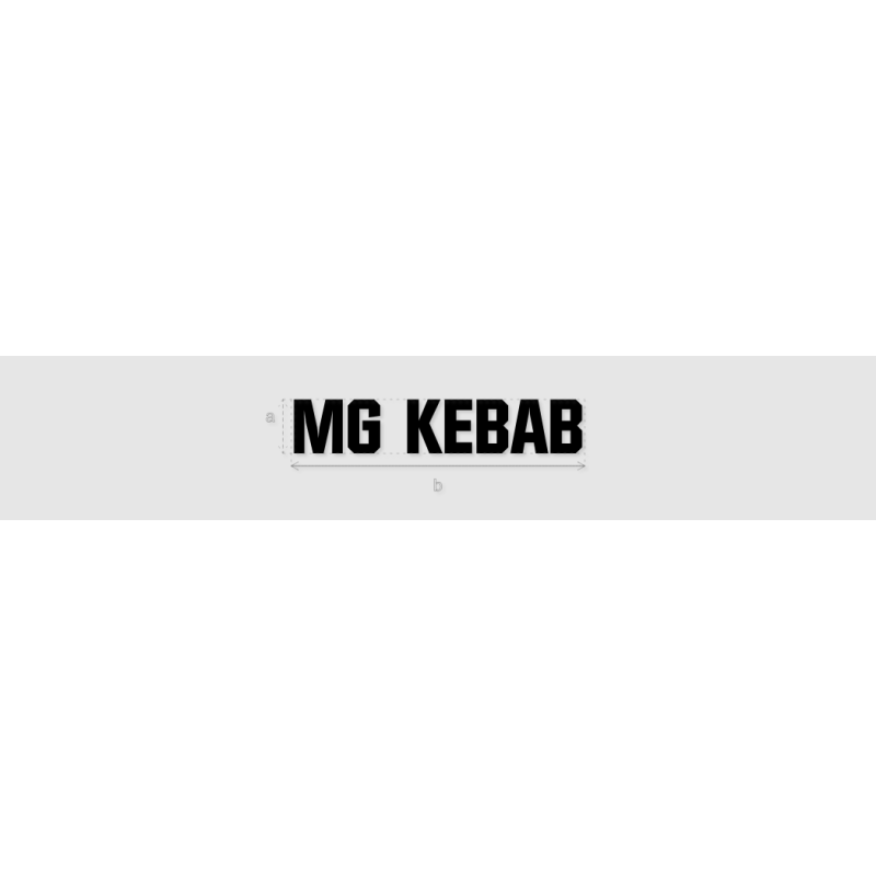 Découpe de lettres : "MG KEBAB"