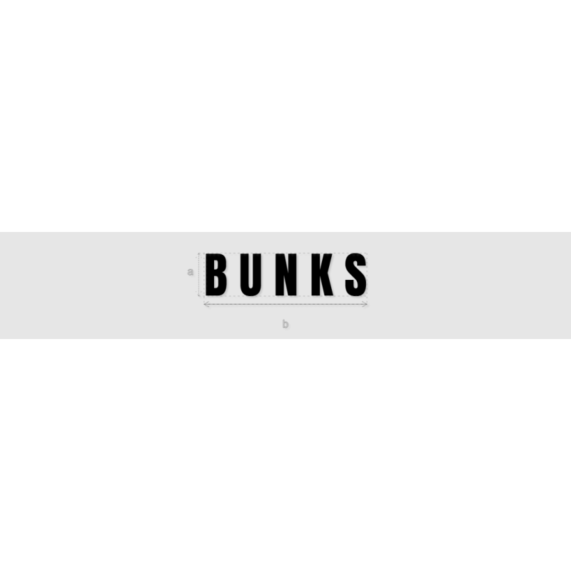 Découpe de lettres : "B U N K S"