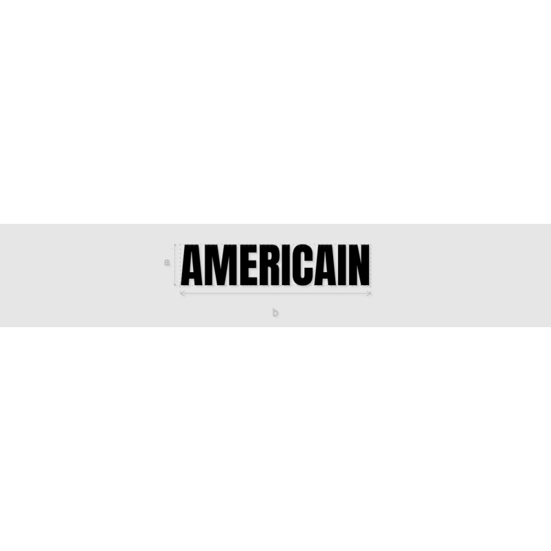 Découpe de lettres : "AMERICAIN"
