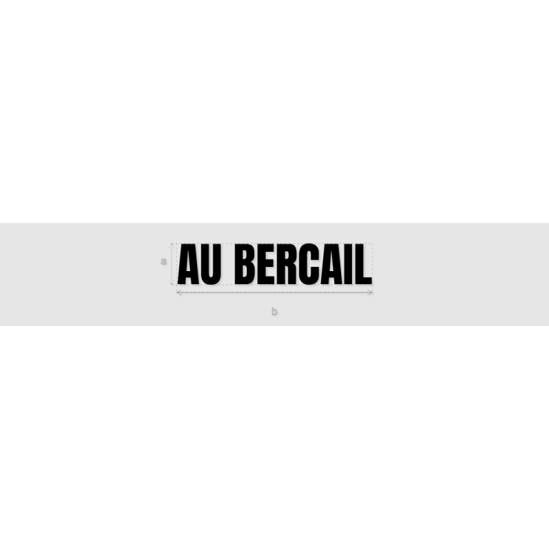 Découpe de lettres : "AU BERCAIL"