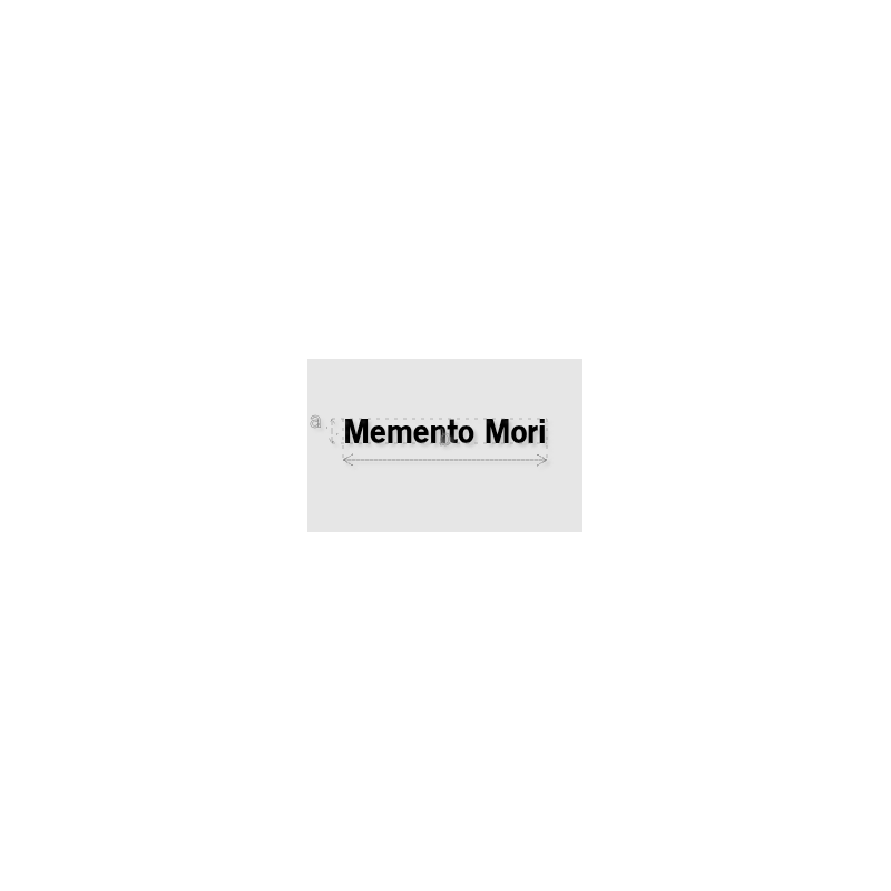Découpe de lettres : "Memento Mori"