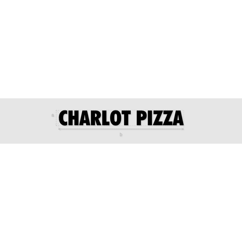 Découpe de lettres : "CHARLOT PIZZA"