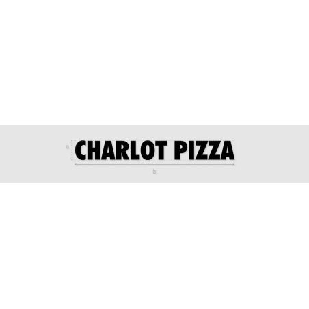 Découpe de lettres : "CHARLOT PIZZA"