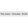 Découpe de lettres : "Plats cuisinés - Charcuterie - Viande"