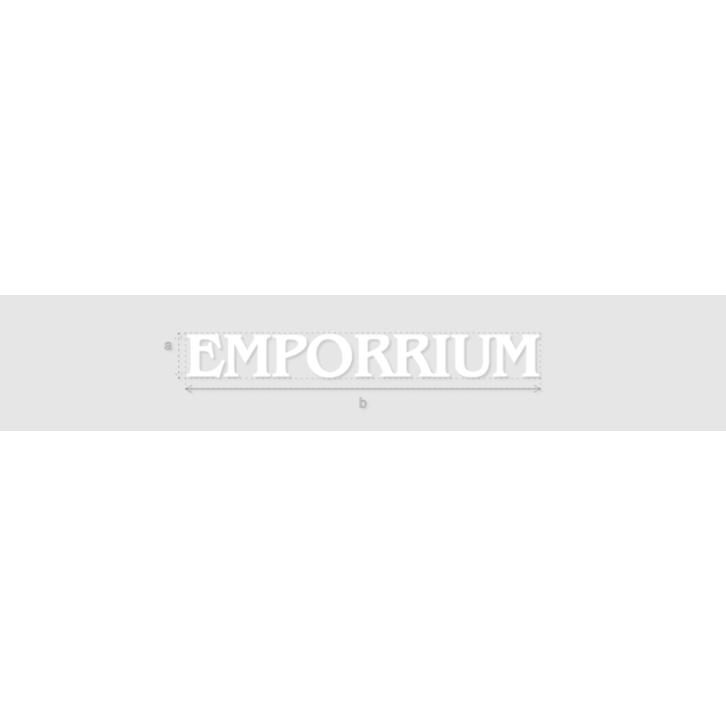Découpe de lettres : "EMPORRIUM"
