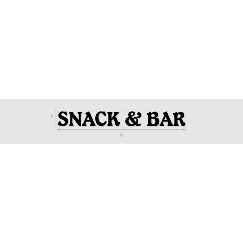 Découpe de lettres : "SNACK & BAR"
