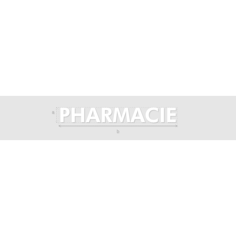 Découpe de lettres : "PHARMACIE"