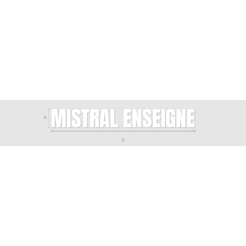 Découpe de lettres : "MISTRAL ENSEIGNE"