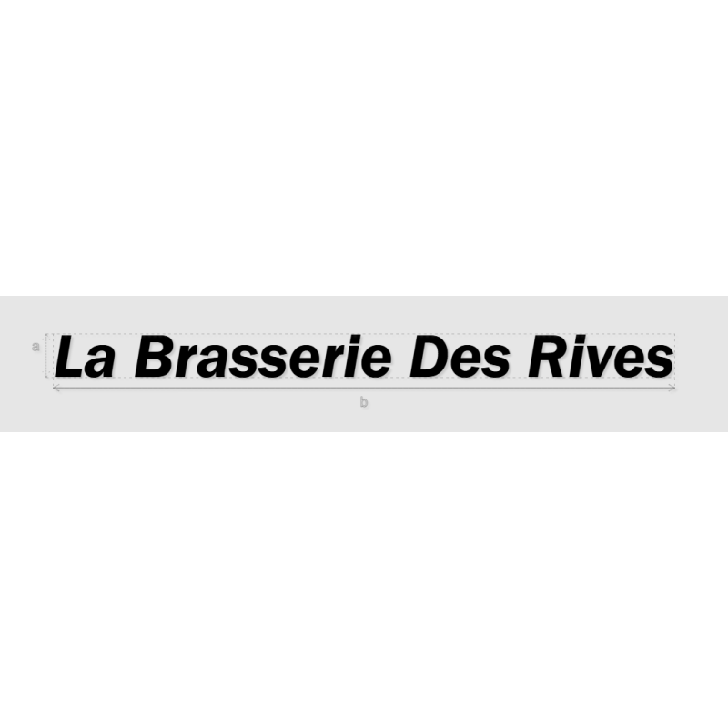 Découpe de lettres : "La Brasserie Des Rives"