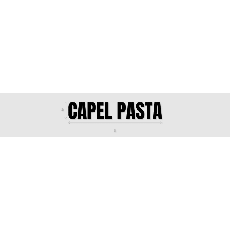 Découpe de lettres : "CAPEL PASTA"