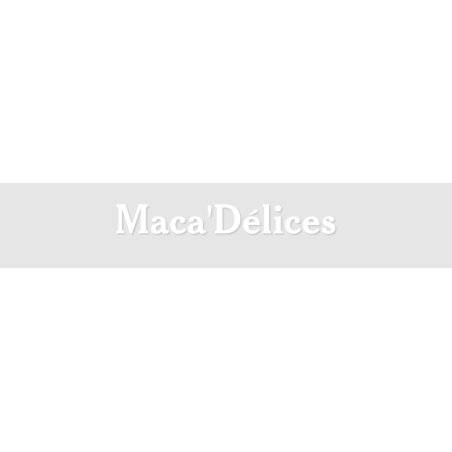 Découpe de lettres : "Maca'Délices"