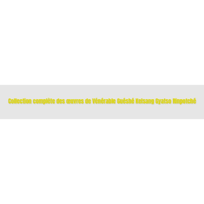 Découpe de lettres : "Collection complète des œuvres de Vénérable Guéshé Kelsang Gyatso Rinpotché"