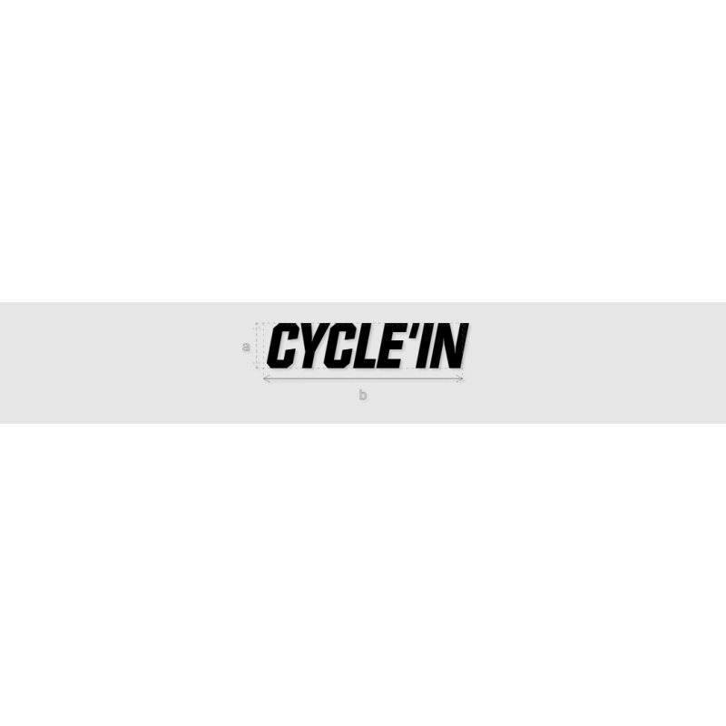 Découpe de lettres : "CYCLE'IN"