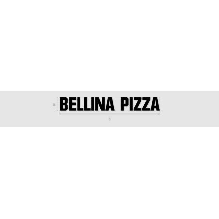 Découpe de lettres : "BELLINA PIZZA"