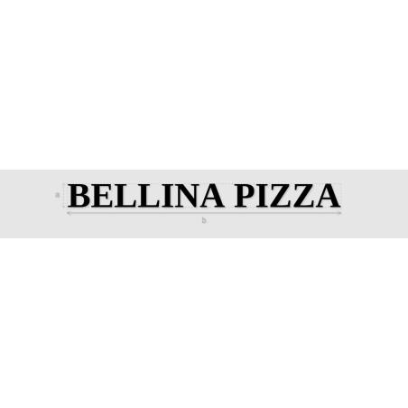 Découpe de lettres : "BELLINA PIZZA"