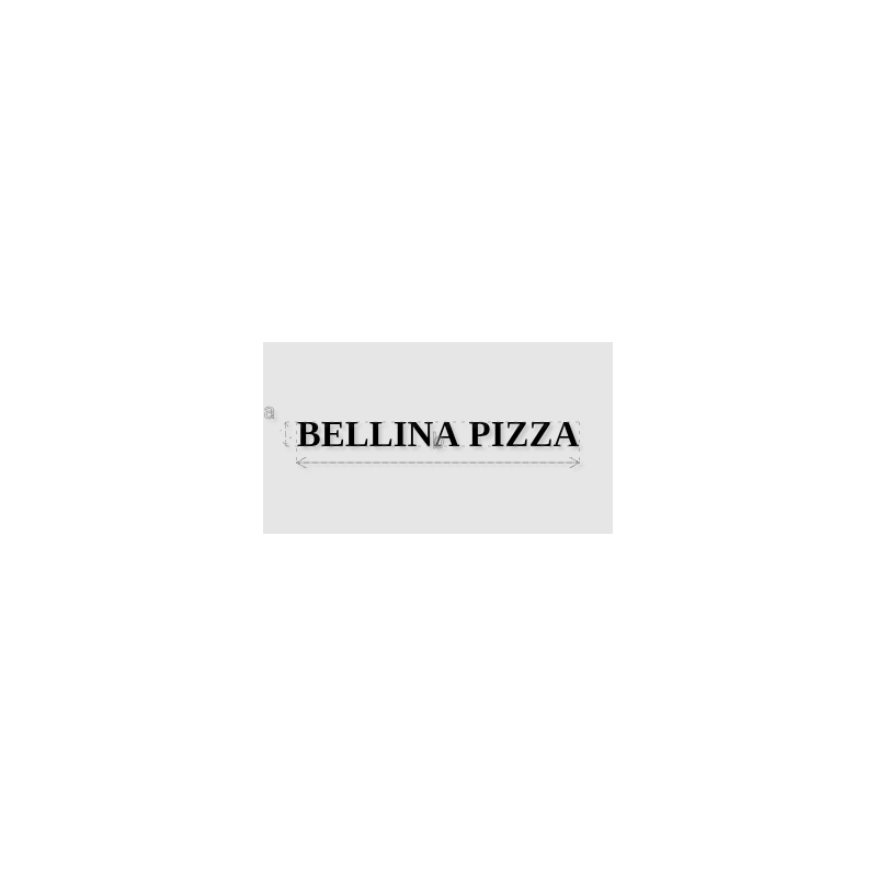 Découpe de lettres : "BELLINA PIZZA"