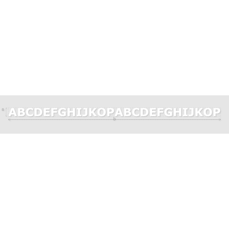 Découpe de lettres : "ABCDEFGHIJKOPABCDEFGHIJKOP"