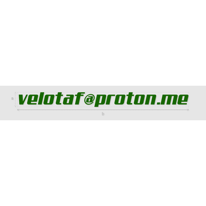 Découpe de lettres : "velotaf@proton.me"